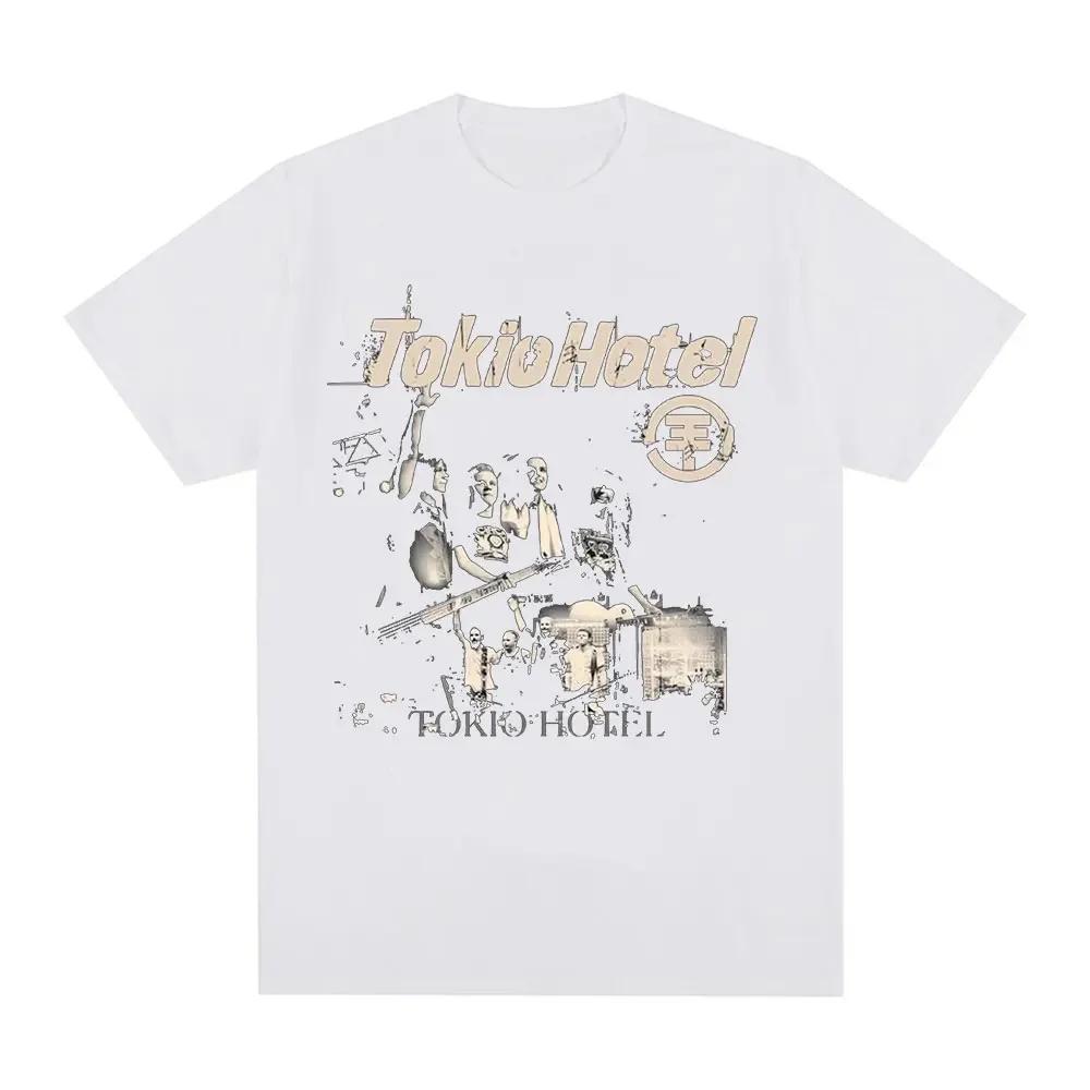 Rock Band Tokyo Hotel Beyond The World 2023 Tour Tshirt Unisexs Fashion Trend Summer Print 100 Pure Casual Shortsleeved Black