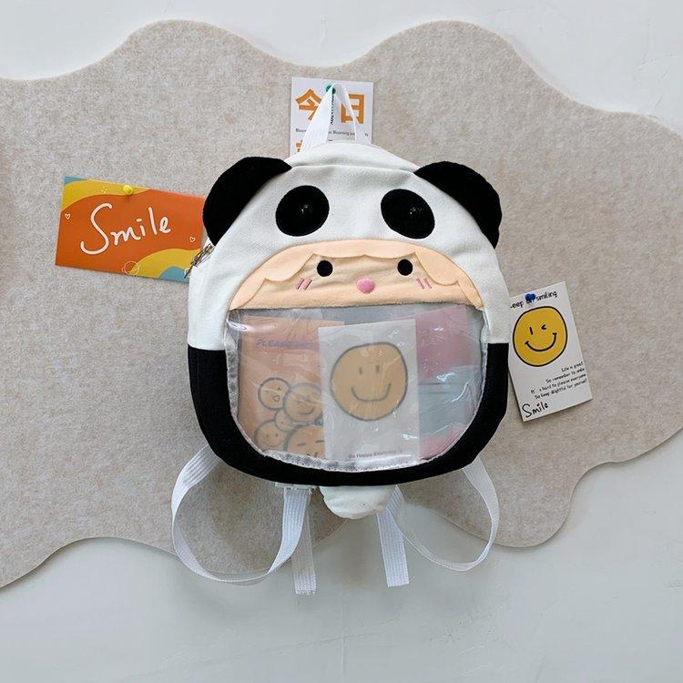 New Panda Plush Doll Casual Backpack Personality Cute Cartoon Versatile Fashion Messenger Bag