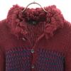 Y's made in Japan Long sleeve knit cardigan Bordeaux Youji Yamamoto Women Used