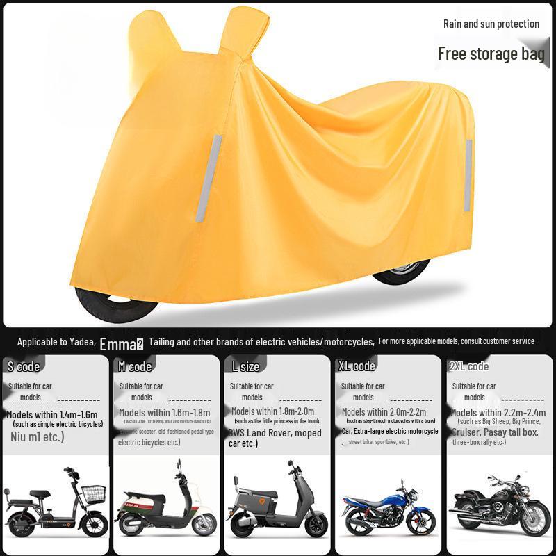 Thickened Electric Vehicle Rain & Sun Cover: Car, Motorcycle & Scooter Protection Small