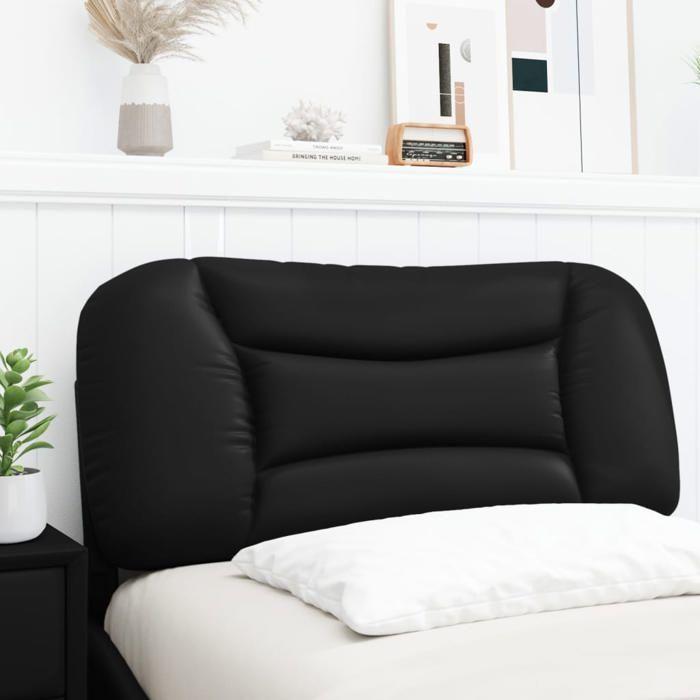 VidaXL Coussin de Tête de Lit, Oreiller de Lecture avec Fermeture à Glissière, Coussin de Lecture pour Lit Chambre, Noir 80 374532