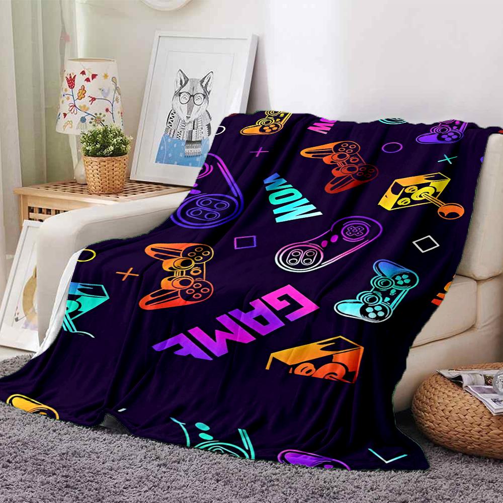 Game Controller Theme Printed Blanket - Perfect for Couch, Bed, Travel & Outdoor Use | Machine Washable, Cozy & Durable.