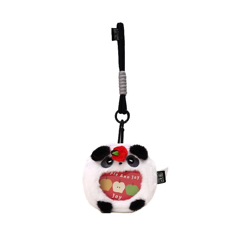 Transparent Cute Big Mouth Panda Cartoon Plush Coin Purse Pendant Keychain