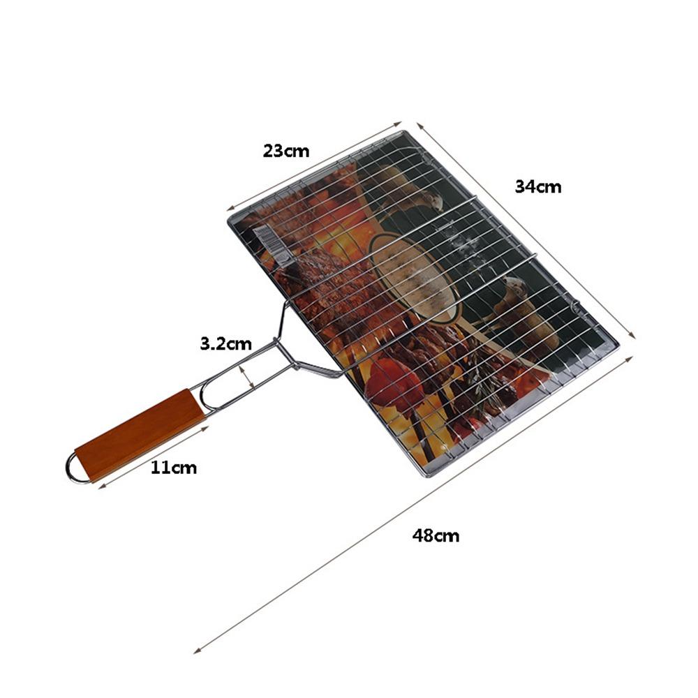 Reusable Fish Grilling Rack Folding BBQ Grilling Basket Portable Fish Grill Baskets  for Veggies