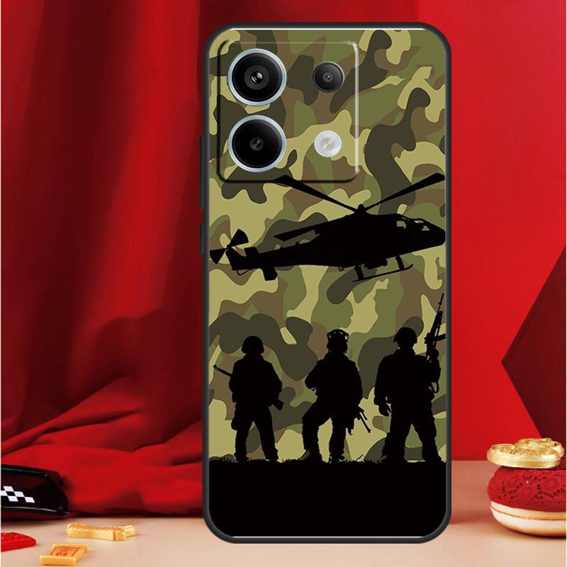 Camo Military Army Funda For Xiaomi Redmi 13C 12 9C 10C 12C Redmi Note 13 9 10 11 12 Pro 9S 10S 11S 12S Case