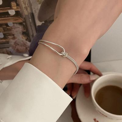 Knot Chain Bracelet Half Snake Chain Dainty Bracelet Love Knot Friendship Bracelet Gift for Women And Men