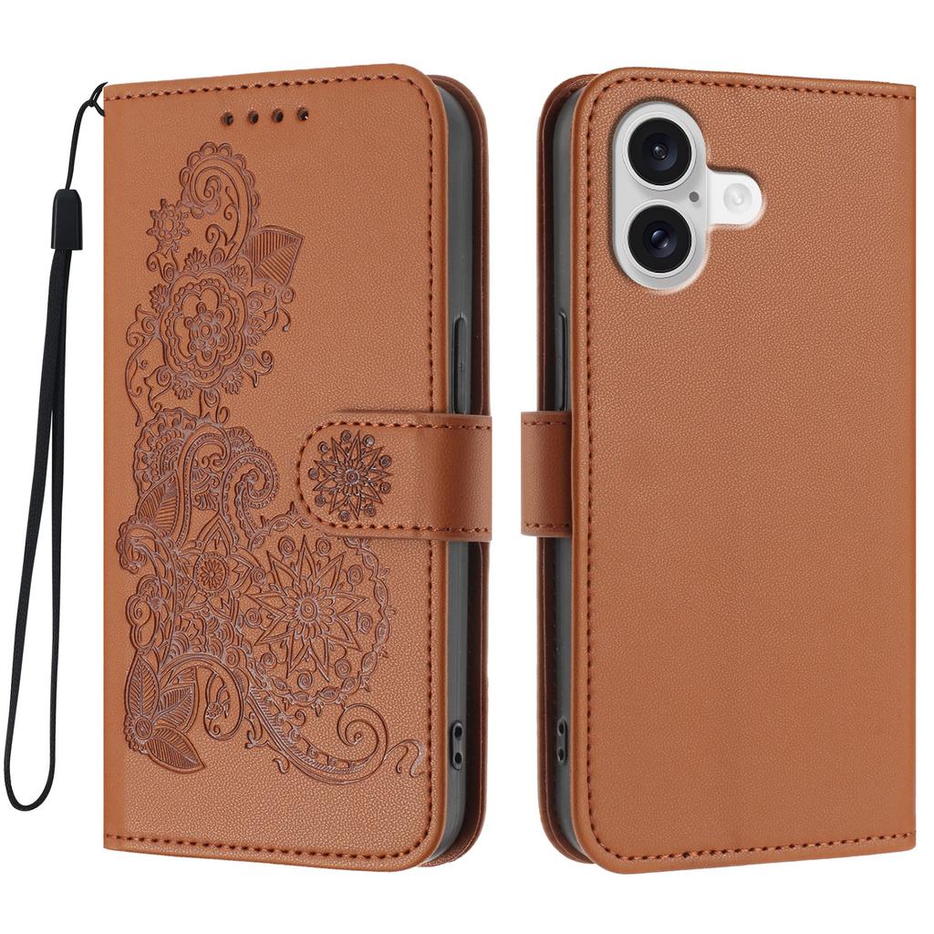For iPhone 17 Phone Cases Mandala Flower Leather Wallet Mobile Cover with Strap