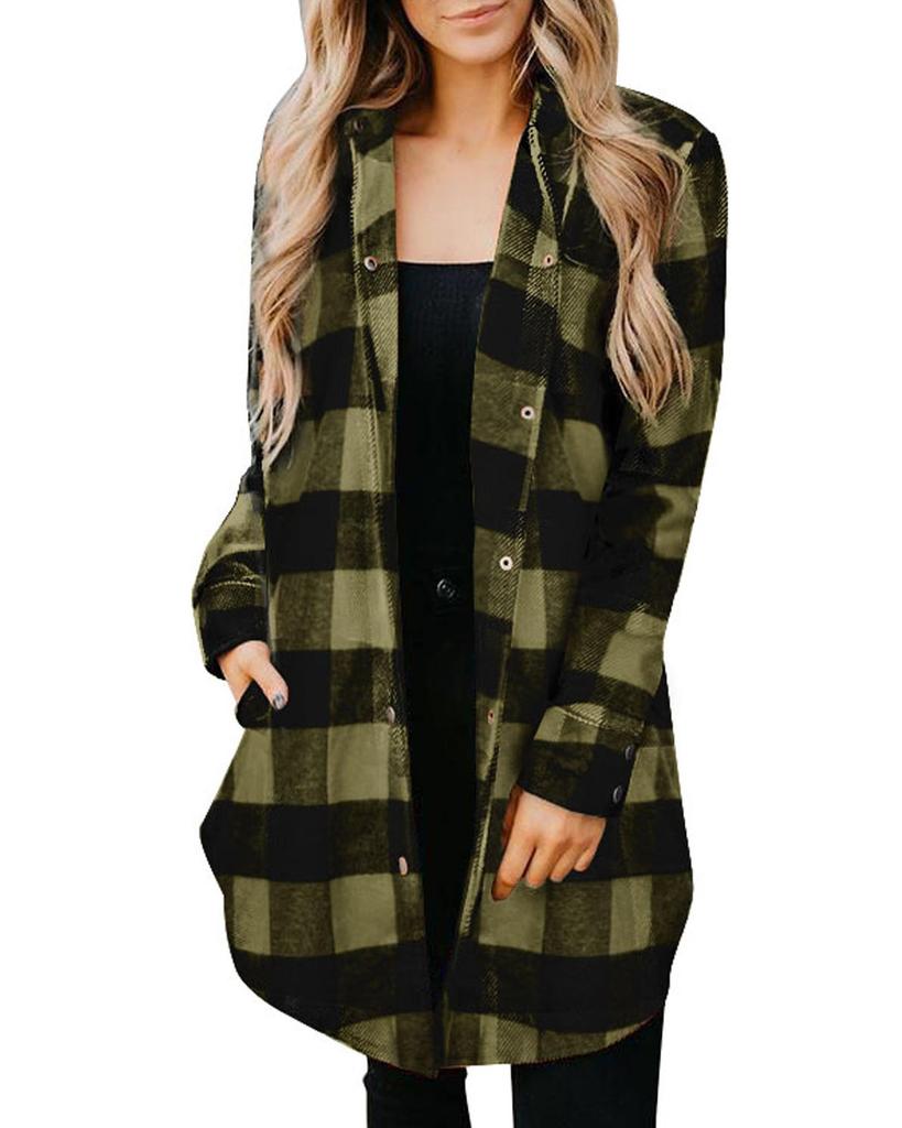 Azura Exchange Plaid Shirt Coat
