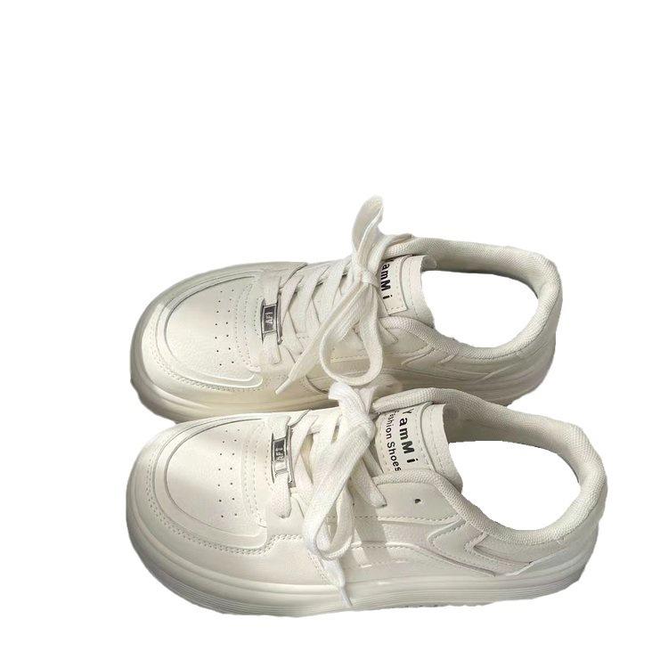 Platform White Shoes Women's Autumn New Muffin Thick Bottom Color Matching Lace-up Sneakers Women's Casual Sports Single-Layer Shoes