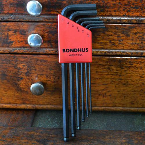 Made In USA, BONDHUS Hex Ball Point L-Wrench Long Set, Black Oxide Finish, 6-Piece Set (1.5, 2, 2.5, 3, 4, 5mm) BLX6M No. 10946