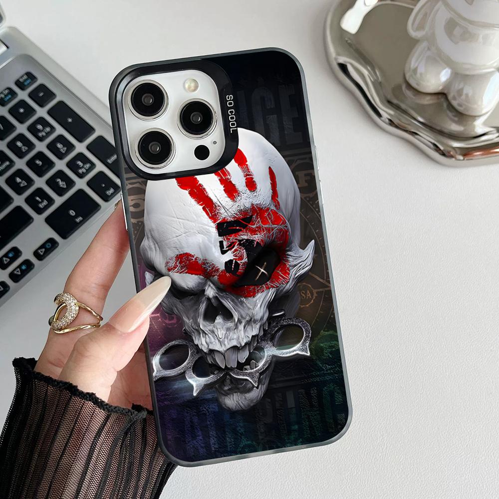 

Five F-Finger Death Punch Phone Case Matte Colored Silver For Iphone 17 16 15 14 Pro 13 12 Air Plus 11 7 8 Max Luxury Cover iPhone 12 Pro
