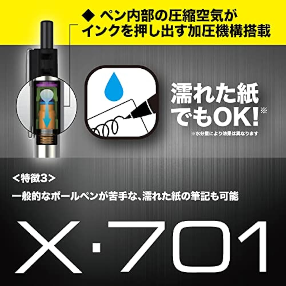Zebra X-701 Oil-based Ballpoint Pen, Pressurized, 0.7 Mm, Black Ink, BAZ97-BK-KN