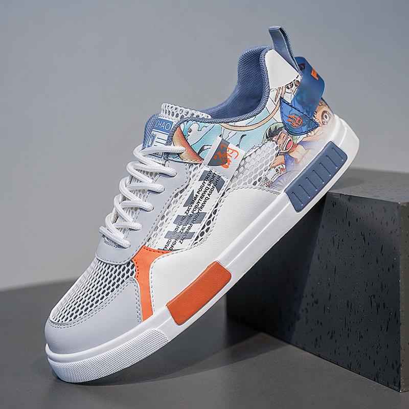 Men’s White Sports Shoes Casual Shoes Street Style Summer Running Sneakers Shoes for Students Over Sized