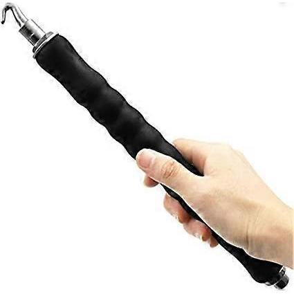 Rebar Hook Rebar Wire Twister Semi-Automatic Retractable Steel Hook Reinforcement Tying Tool with Soft Handle(Black)(1pcs)