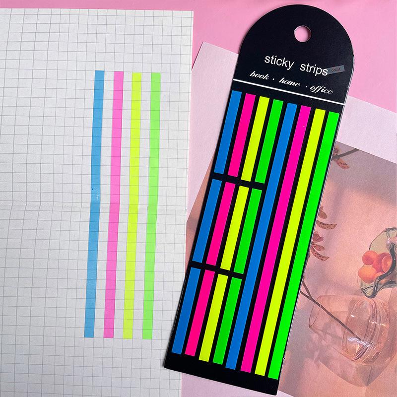 Colorful Extra-Fine Transparent Index Tabs - Fluorescent Multi-Color Sticky Notes for Students