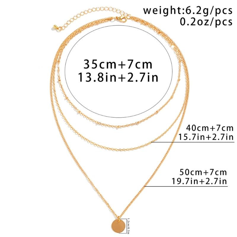 Modern Multi Layer Alloy Necklace Featuring A Combination Of Metal Sequins And Pearls For A Fashion Statement