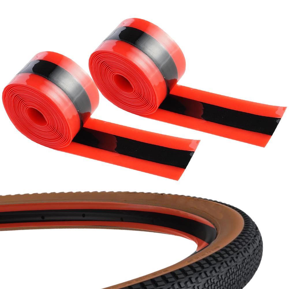 2pcs MTB Bicycle Inner Tube Anti Puncture Lining Belt Red Color Bike Tire Protector Proof 700C Road Bike Belt Tube Protector Tap