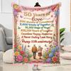 50th Anniversary Celebration Flannel Blanket-Soft and Suitable for Sofas,Beds,Offices,Travel,All Seasons,Great Gift for Holidays and Birthdays.
