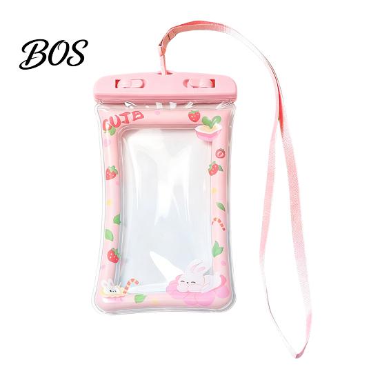 Touch Screen Water Bag Cute Waterproof Phone Pouch with Floating Airbag And Lanyard, Clear PVC Cellphone Dry for Swimming Beach Hot Springs