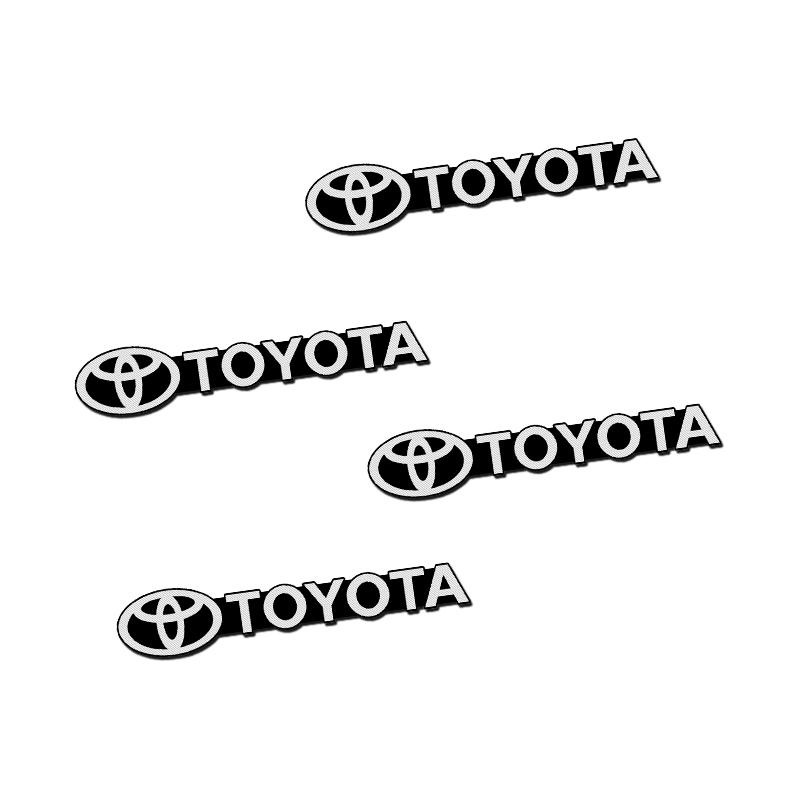 

Car exterior annual inspection sticker metal texture car logo center console decoration sticker For Toyota Corolla Camry
