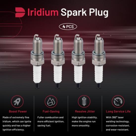 4PCS Ceramic Iridium Spark Plugs Fit For Kawasaki KLR250 KLR650 KLX650 KLX650R