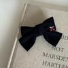 High-End Navy Blue Japanese Cherry Fabric Bow Hair Clip Headband