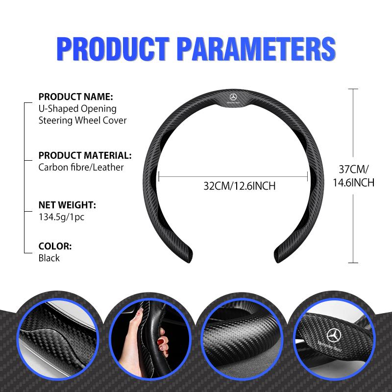 ZHM3 Car Steering Wheel Handle Cover Anti-skid Steering Wheel For Mercedes Benz C180 C300 W124 W176 W177 C200 C260 GLC CLE CLA AMG