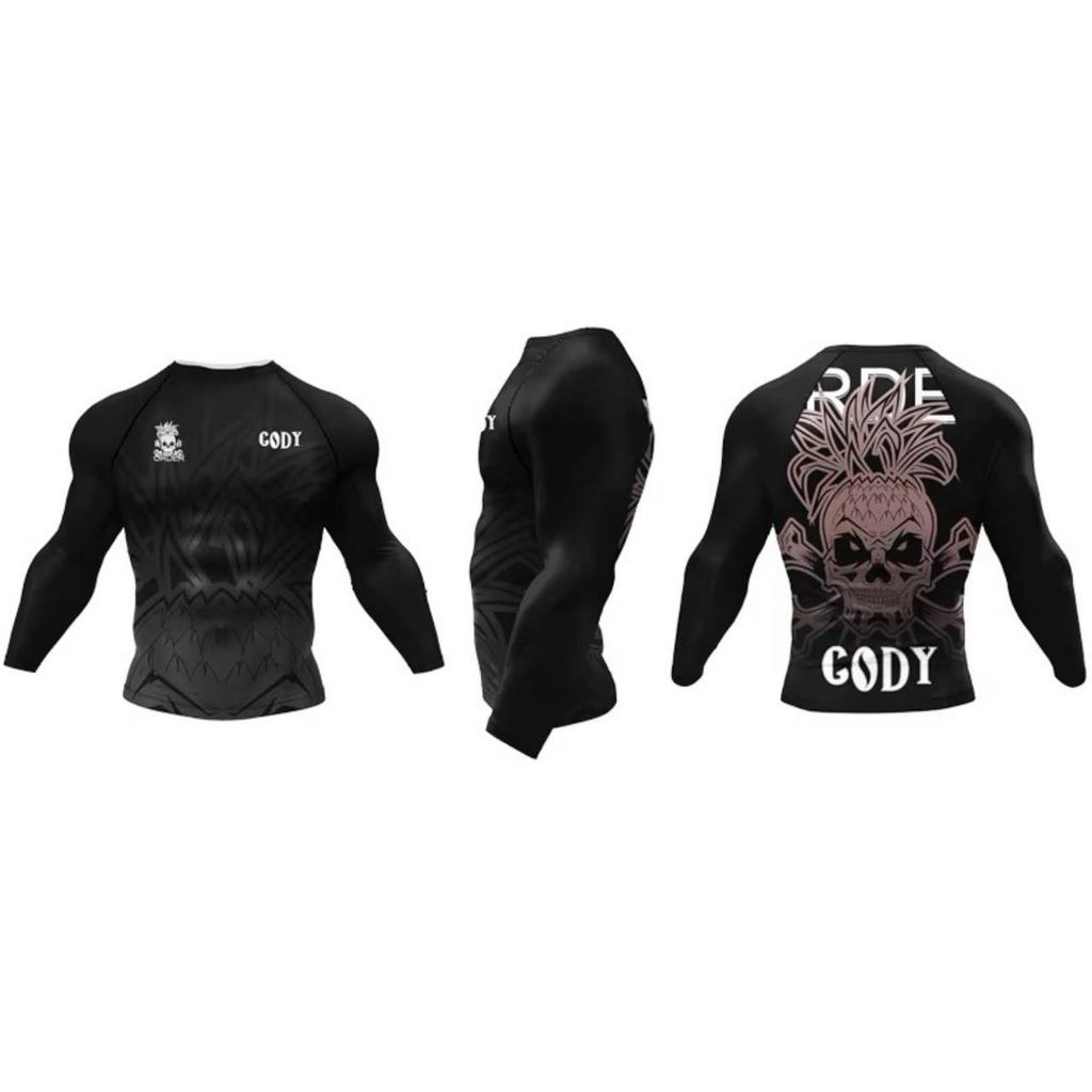 Muay Thai Kickboxing Boxing MMA UFC Shirt Slim Athletic Fit Long Sleeve Round O Neck Gym Unisex Men Women Fitness Workout Quick Dry Print Training Tee