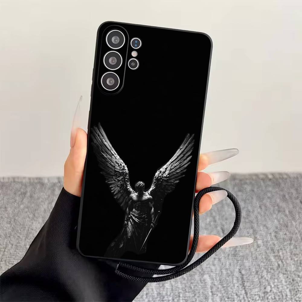 

Dark angel Phone Case For Samsung S25,S24,S21,S22,S23,S30,Ultra,S20,Plus,Fe,Lite,Note,10,Black Cover Samsung S24ULTRA