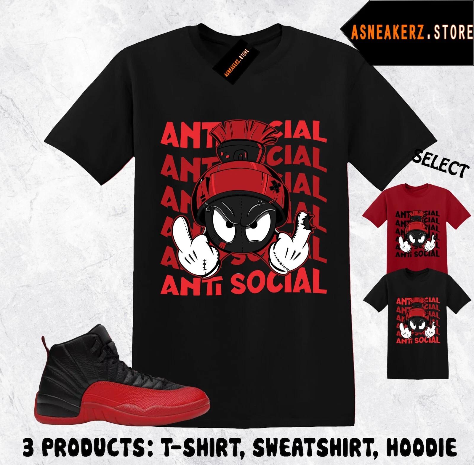 

Shirt To Match AJ 12 Flu Game Sneaker Matching Tee Antisocial Marvin T-Shirt 4XL