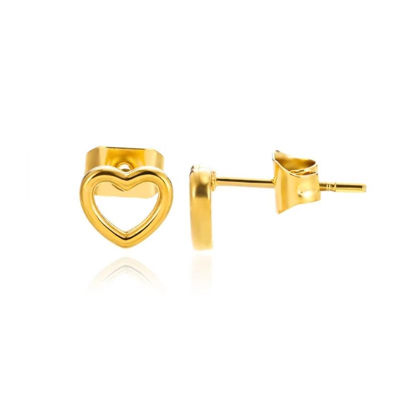 Simple Zircon Love Ear Buckle Women's Fashion Titanium Steel Stud Earrings High-end Temperament Earrings Niche Hot-selling