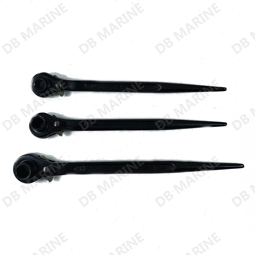 IMPA611026 Industrial Grade Alloy Steel Single Head Ratchet 12 Point Metric Wrench for Marine Hand Tools