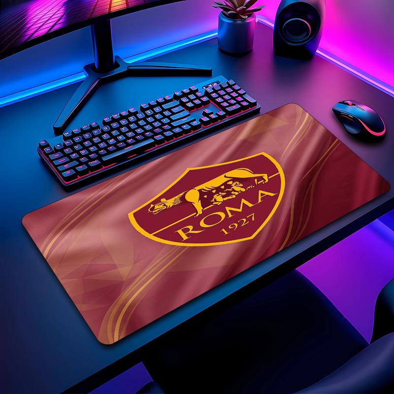 Tappetino per Mouse con Motivo Calcio AS Roma No?Tappetino Mouse da Gioco Antiscivolo con Base in Gomma per Scrivania Ufficio Casa