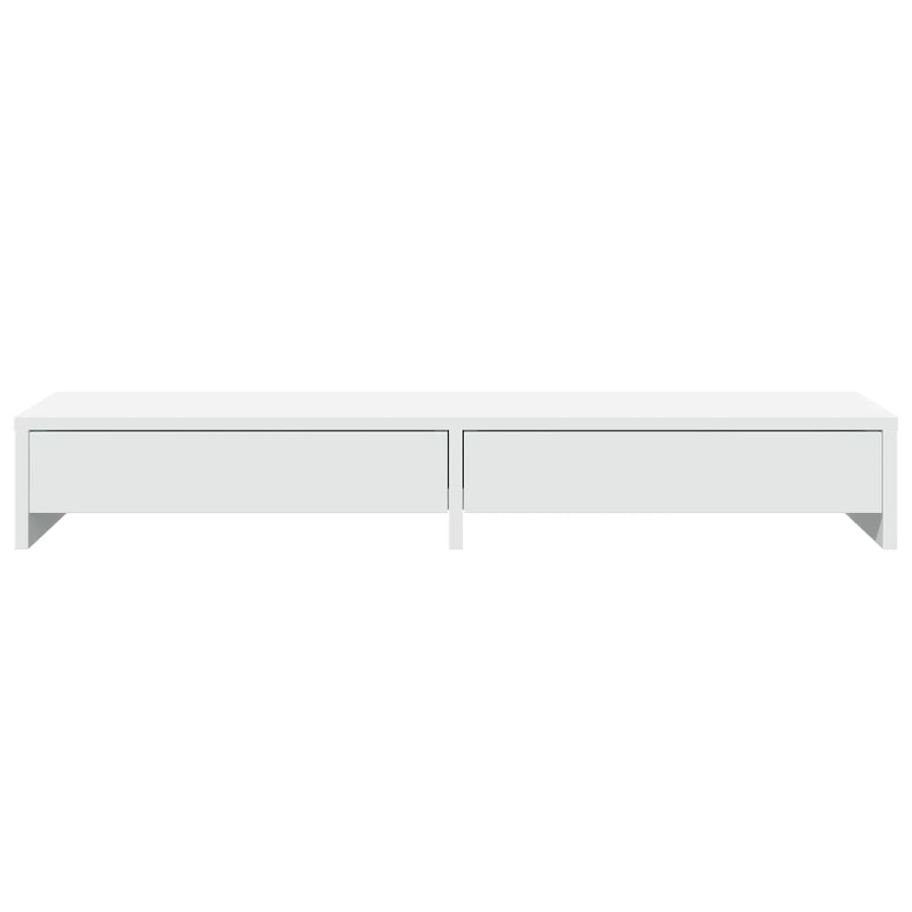 Vidaxl Podstawka Pod Monitor, Z Szufladami, Biała, 100X27X15 Cm