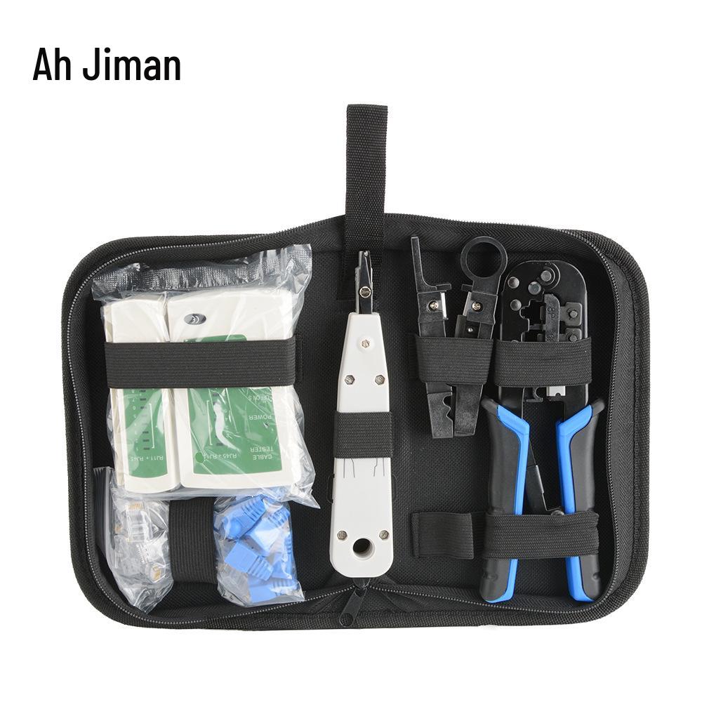 Jiman Network Cable Crimper Tool Set: 8P8C Ratchet Pliers with 5 Pieces for Home Networking