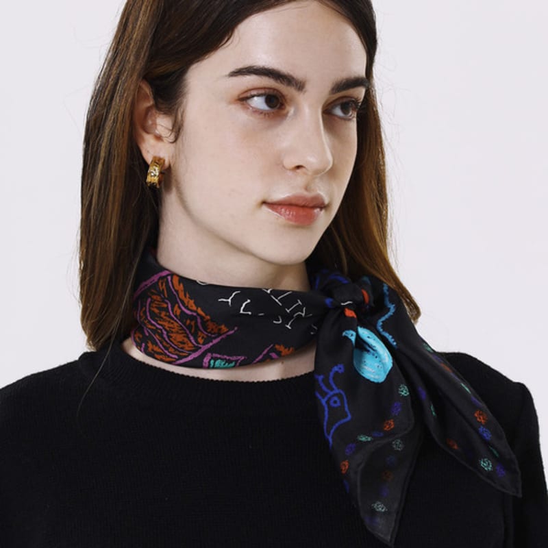 ONSZ Scratch Art Silk Scarf