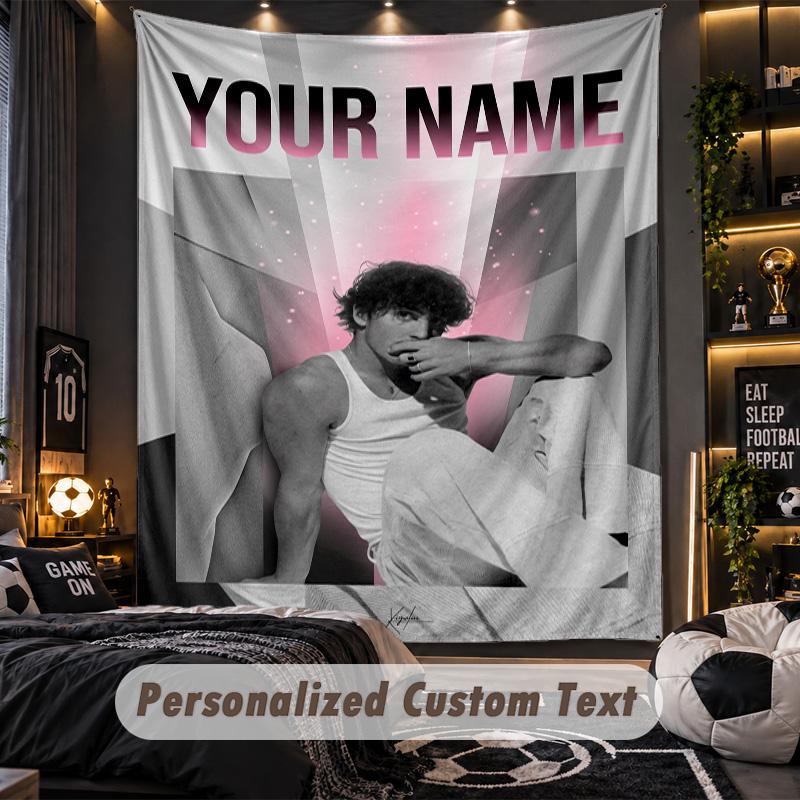 Personalized Wall Tapestry,Benson Boone Custom Printed Name, Fabric Wall Art For Indoor Room Backdrop