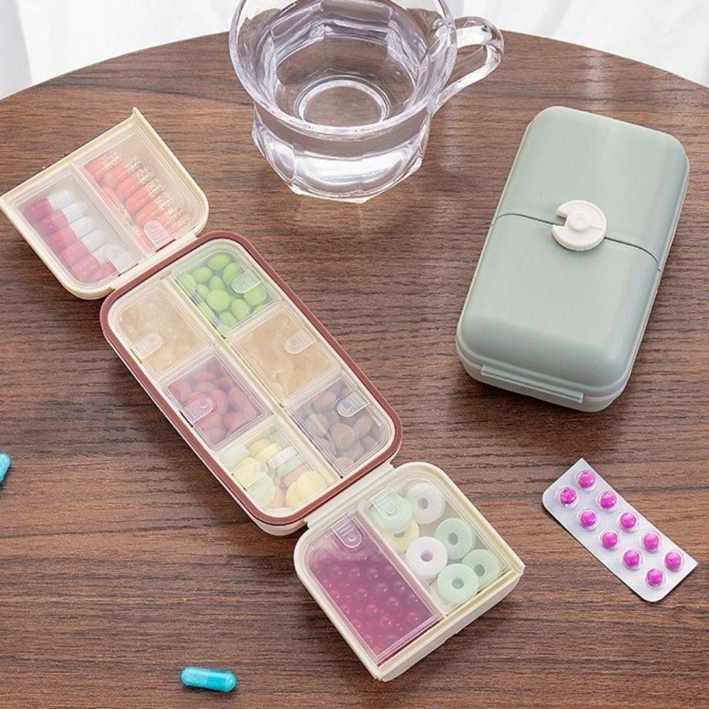 Mini Weekly Pill Box Plastic Pill Storage Box Vitamin Storage Box 10 Grids Pill Case Travel