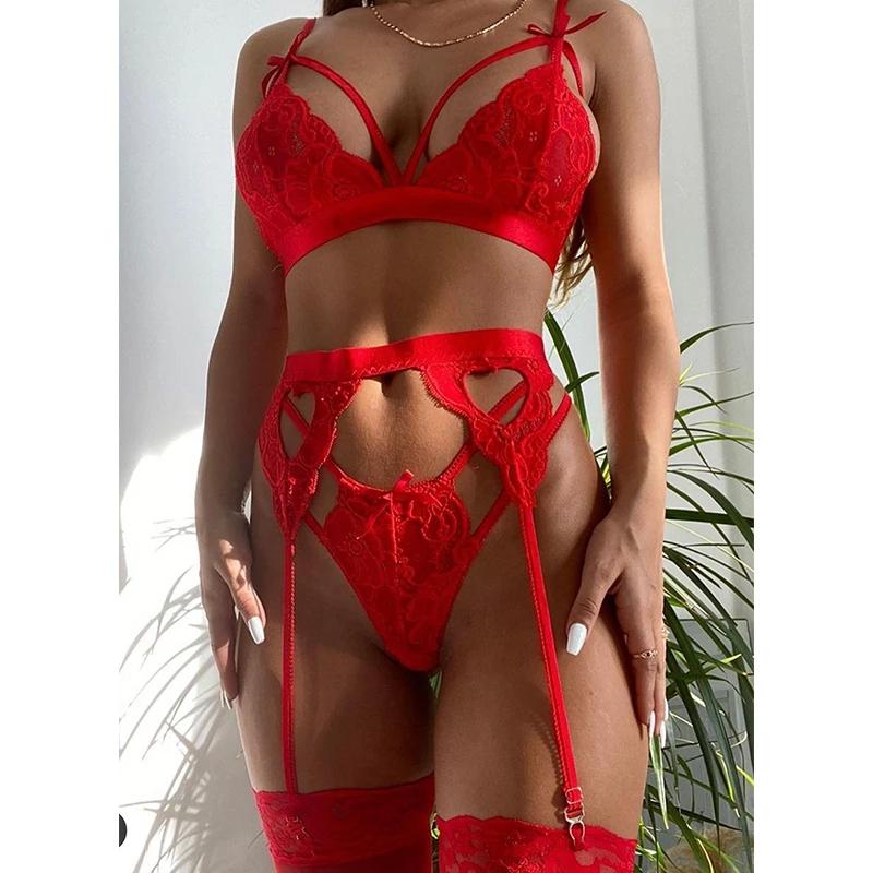 Sexy Lingerie Porno Women Plus Size Underwear Erotic Sleepwear Bra Set Lace Lenceria Sexi Female Baby Doll Nightwear Exotic