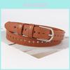 Vintage Pu Leather Women's Belt With Hollow Hole Design For Jeans Stylish And Trendy