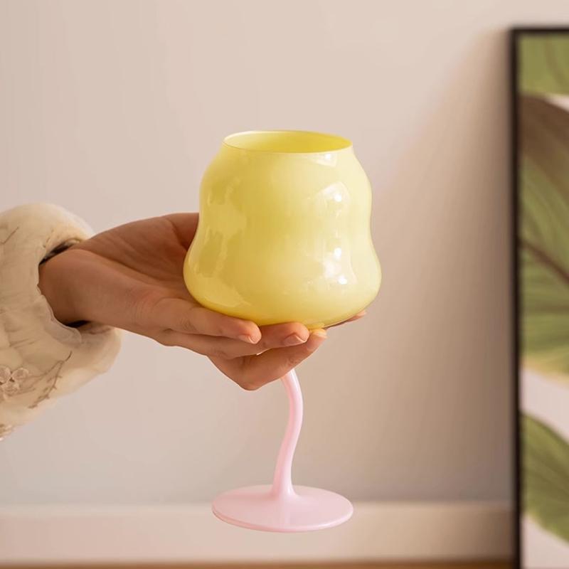 Vintage Color Wine Glass Cup Kitchen Restaurant Party Goblet Large Capacity Home Decor Champagne Whiskey Cup Drinkware