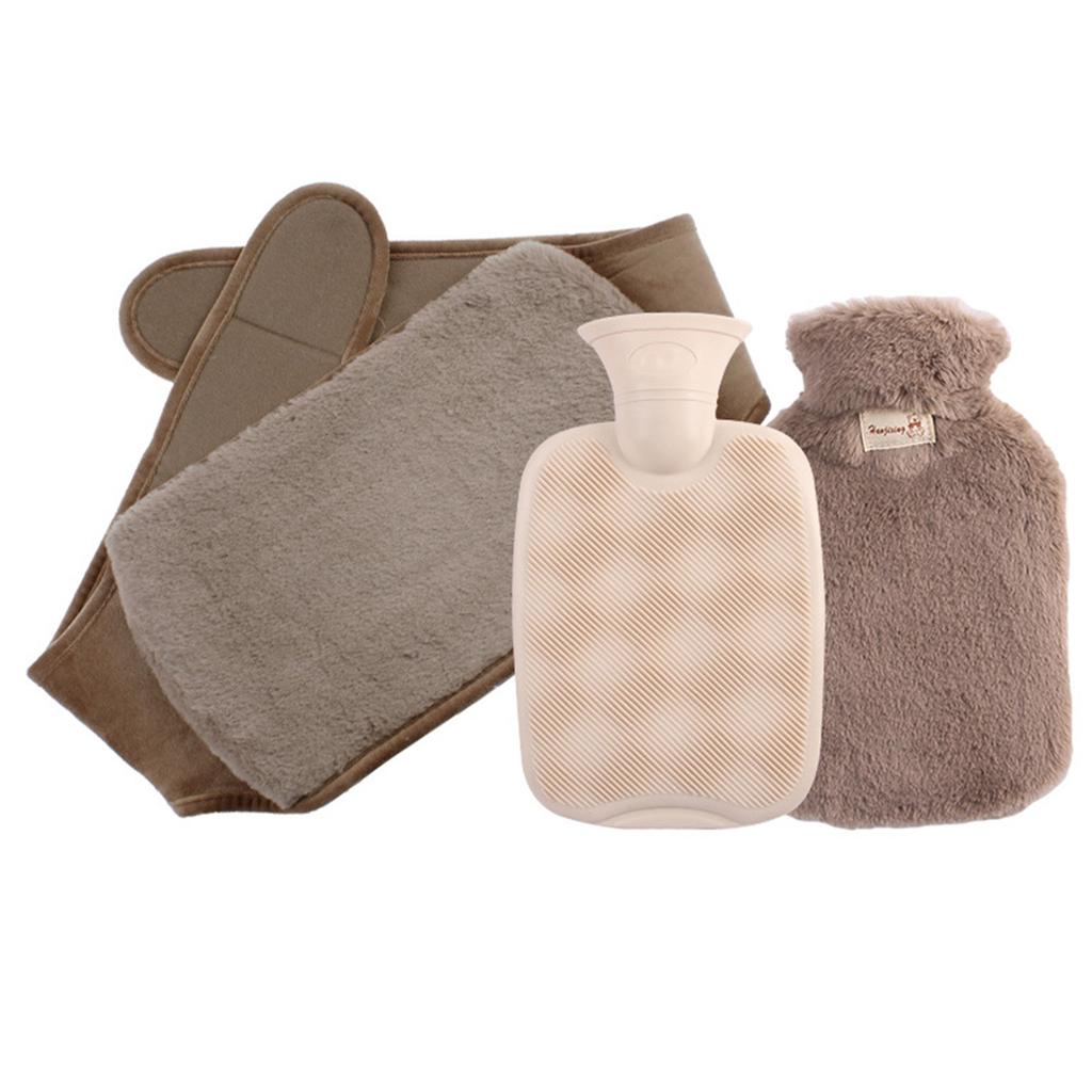 Hot Water Bottle,PVC Warm Water Bag Soft Plush Hand/Waist Cover ,Hot Water Pouch for Body Pain Relief Menstrual Crmps