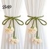 Fashionable Curtain Straps Flower Tiebacks, Handmade Boho Holder Tie Elegant Accessories Backs, Decorative Rope Ties for Bedroom, Window, Drapery