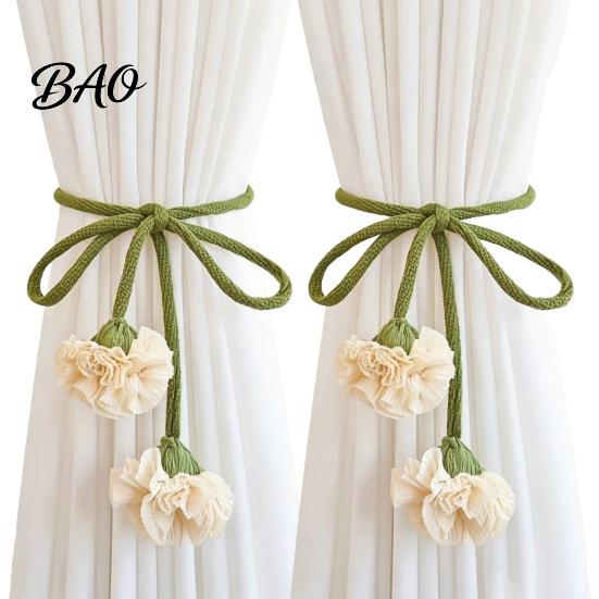 Fashionable Curtain Straps Flower Tiebacks, Handmade Boho Holder Tie Elegant Accessories Backs, Decorative Rope Ties for Bedroom, Window, Drapery