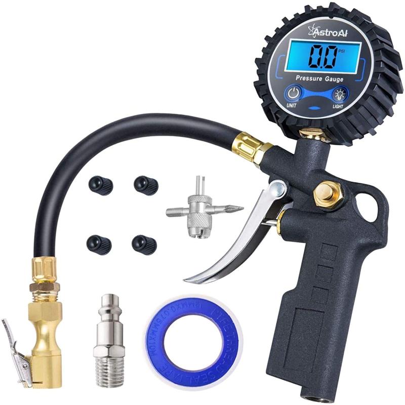 Digital Tire Inflator with Pressure Gauge Air Chuck and Compressor Accessories with Rubber Hose