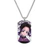 Demon Slayer Kimetsu No Yaiba Tanjiro Nezuko Stainless Steel Color Printed Dog Tag Necklace Anime Cosplay Accessory Gift For