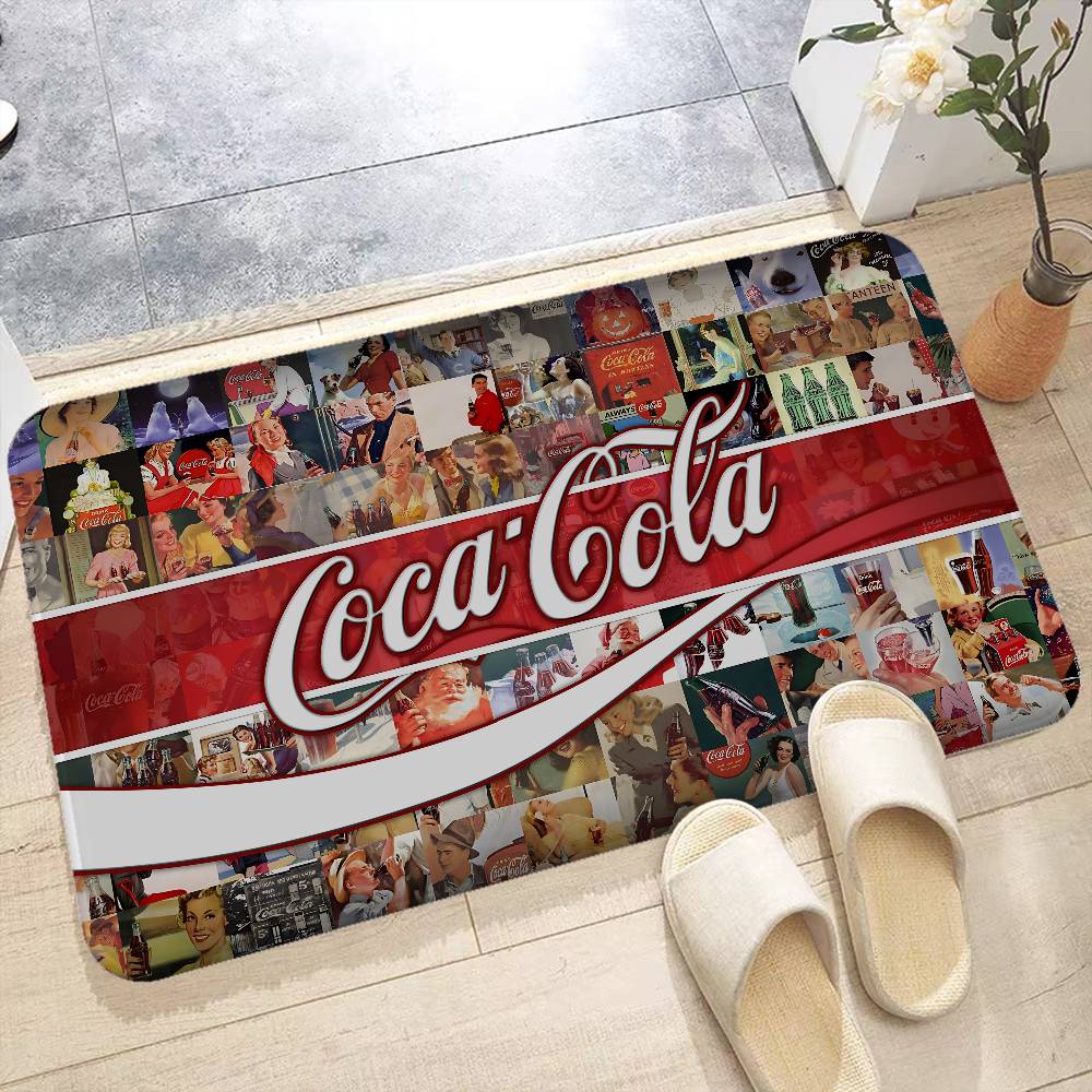 Soft Drink Brand C-Coca C-Cola Hallway Carpet Washable Non-Slip Living Room Sofa Chairs Area Mat Kitchen Doormat Area Rug