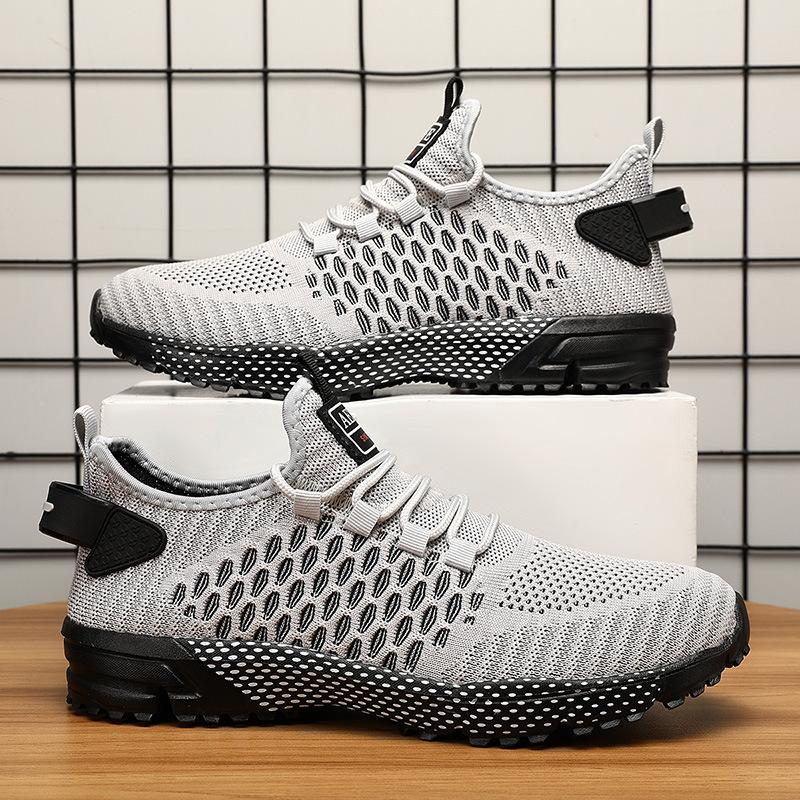 Men's shoes summer new hollow thin mesh mesh shoes men's running casual sports flying woven shoes large size