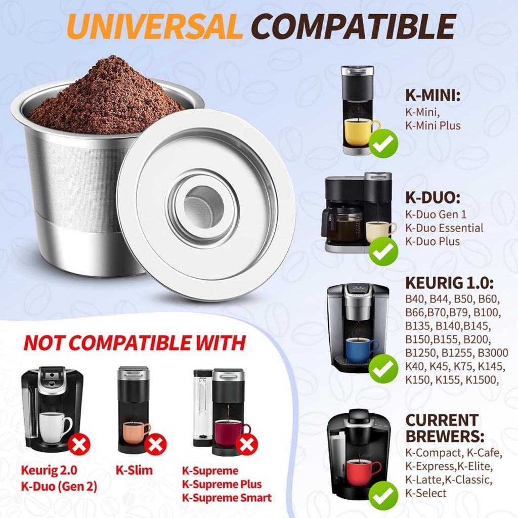 Reusable Stainless Steel Coffee Machine Filter Compatible With Coffee Capsules