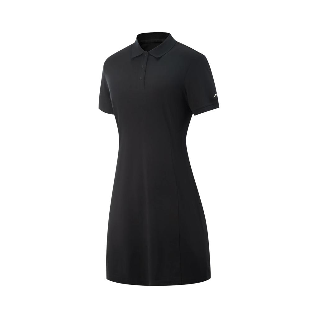 Li Ning Solid Color Versatile Simple Soft Short Sleeve Dress Women dresses APLV250-1